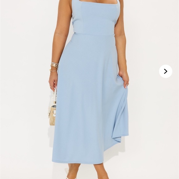 Halter Blue Midi Dress